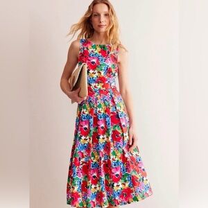 Boden Vibrant Floral Midi Dress